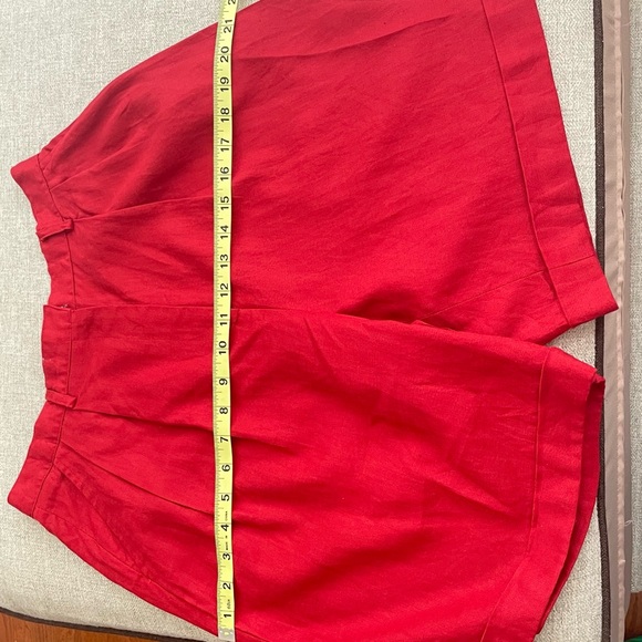 Red Linen Bermuda shorts sizes 10, summer linens Bermudas, sizes large - Picture 6 of 8